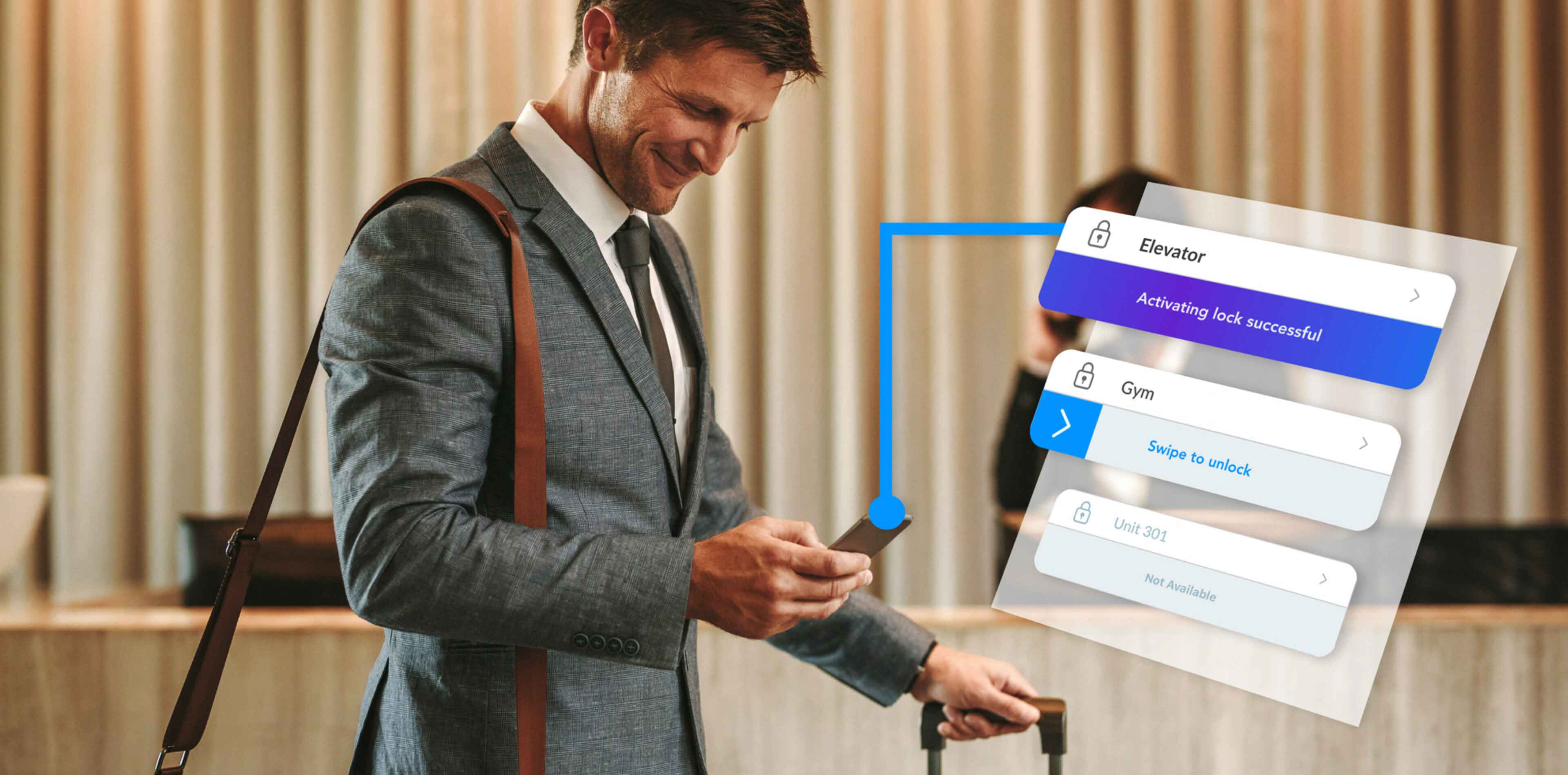 man using smart access app