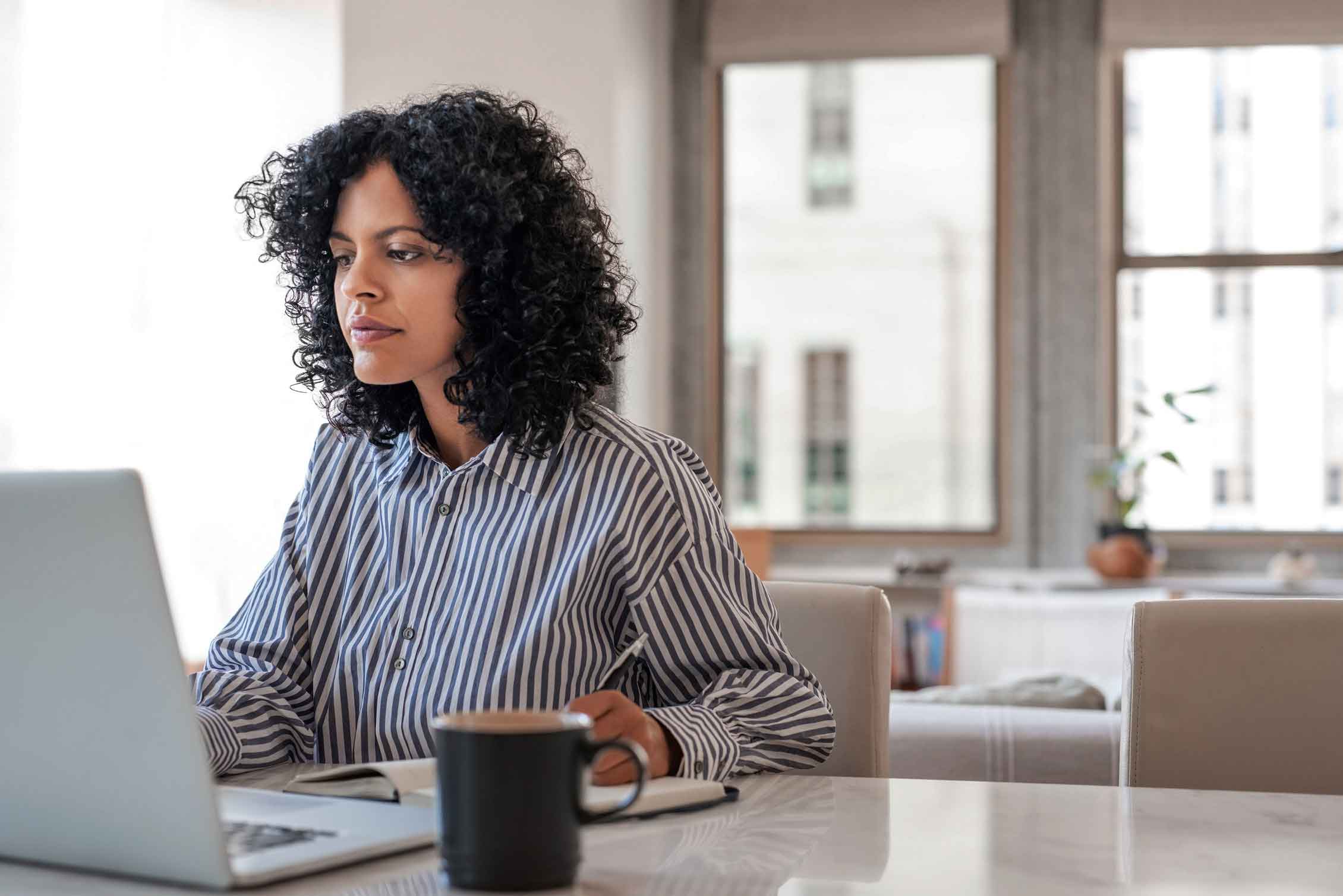 Woman using laptop